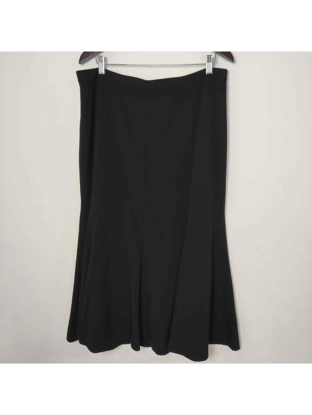 Women’s Laura Black A-Line Midi Skirt Size 16 Goth Business Casual Office Preppy